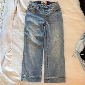 CAbi Light Blue Flare Jeans Palm Beach Crop